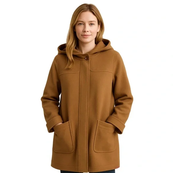 Pendleton Jackets Coats Pendleton Brown Wool Hooded Duffle